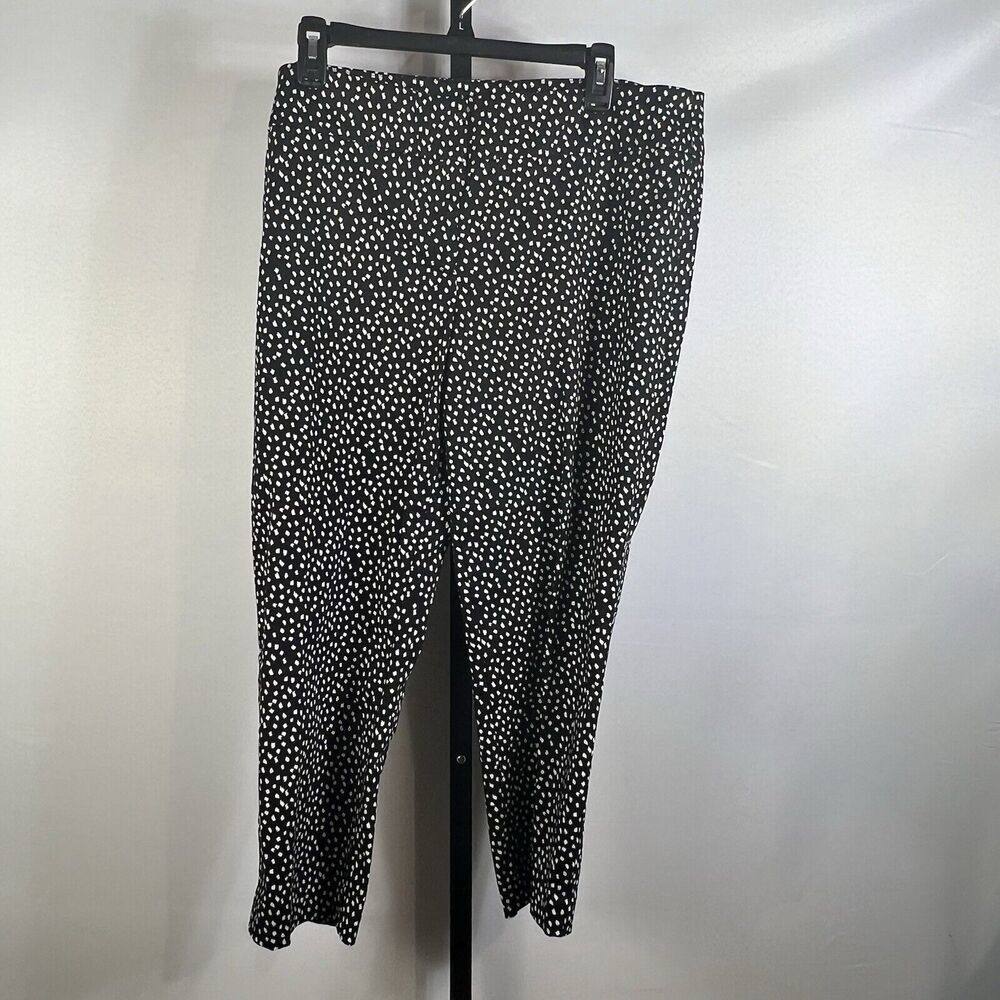 Loft Dress Pants Ankle Marisa Sketched Polka Dots Black & White Structure Sz 14